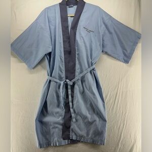 Ritz Carlton Koh Samui Thailand Lightweight Bath Robe Belt Unisex 2 Tone Blue M